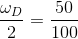 \frac{\omega_D }{2}=\frac{50 }{100}