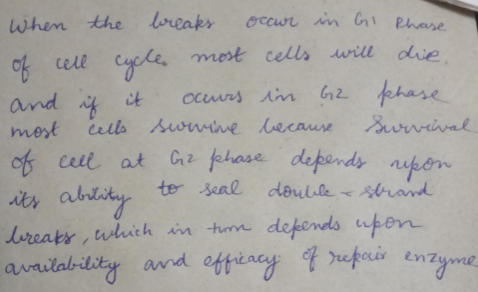 when the breakヶ occur in C. Rhage es cele mot cells wel due reats,twdich in tmm depends upen