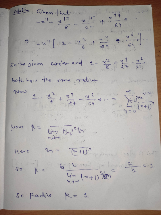 solution Given that -xlt a 97 13 + 69 8 27 4 26 u . + 8 27 व so the given series and ay + 1. x? 8 both have the same radiun s