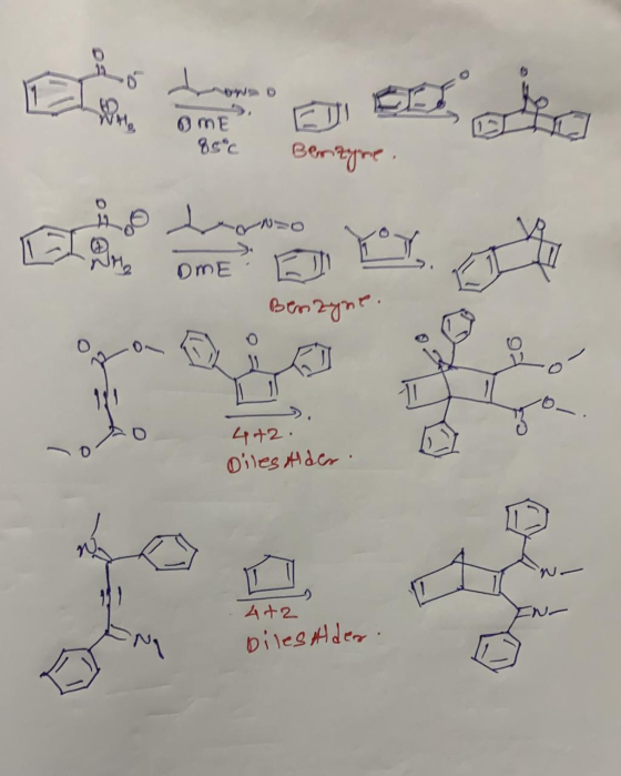 85°c Benzyme Benzyne IT > 4+2 . Diles Alder. N- 4+2 bilesAlder.