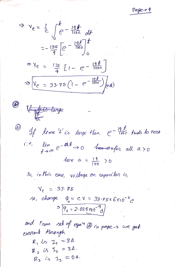 Page 4 * več ne ha det 3 5 > Ve = 135. [l-e-ho > Ve = 33.75 (1--94) less 1350 32 to e ©. If feme fs large then, eine ne ten