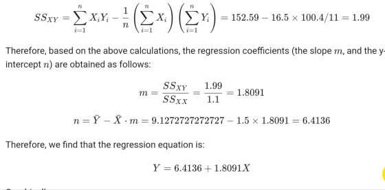 n $$x = xx (3) Yi = 152.59 – 16.5 x 100.4/11 = 1.99 i=1 Therefore, based on the above calculations, the regression coefficien