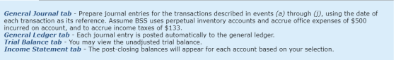 General Journal tab - Prepare journal entries for the transactions described in events (a) through 6), using the date of each