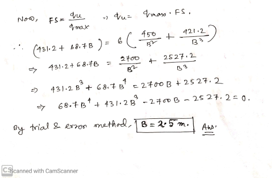 Now, & max .FS. FS- qu a max =) du= 450 421.2 + 4213) (131.2 + 68.7B ) B2 ) = 6C 2700 + 2527.2 7 431.2 + 68.fB B2 B3 4 431.2
