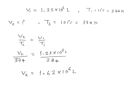 T, c J. 23 x 1o - 2 84 K 37 4 K V2= ? V2 T2 1.23 x10 2 8 4 V2 37 4 1.62 X10L V2