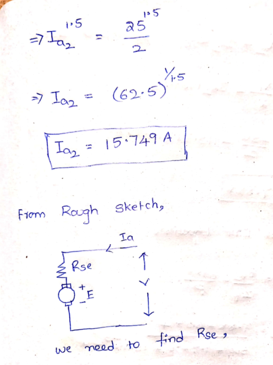 25 7 Iaz z os Toj - (62.5)** Tag = 15749 11 From Rough Sketch, Ia to find we need Rse