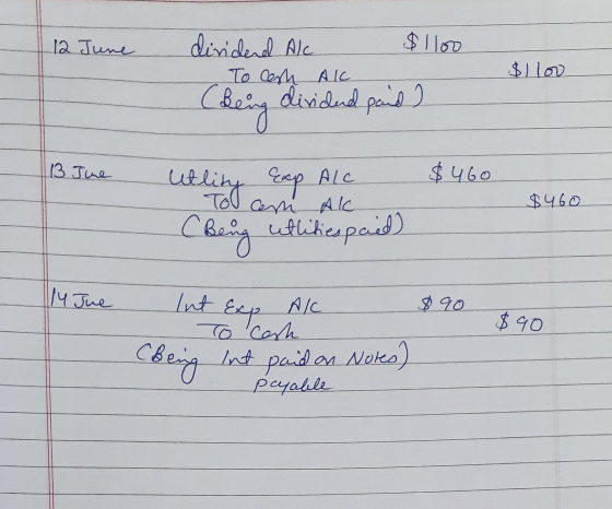 12 June dividend All $1loo To cash Al (keng divided paid ) - $1loo 113 The $460. Utlity Eap ALC Tol cen Al Beug utlikiespaid)