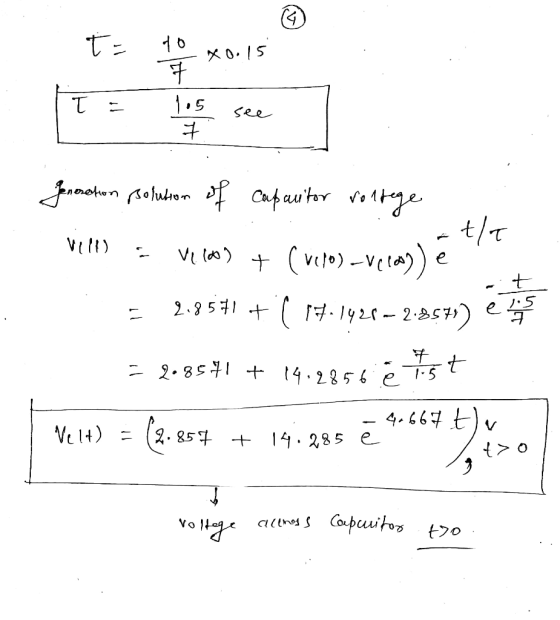 to 0.15 fo 7 1.5 T see 7 t/e Vill) Velo) t eneration solution of Caparitor rootege + (veros --Velas) 2.8571 + (17.1426 - 2.85