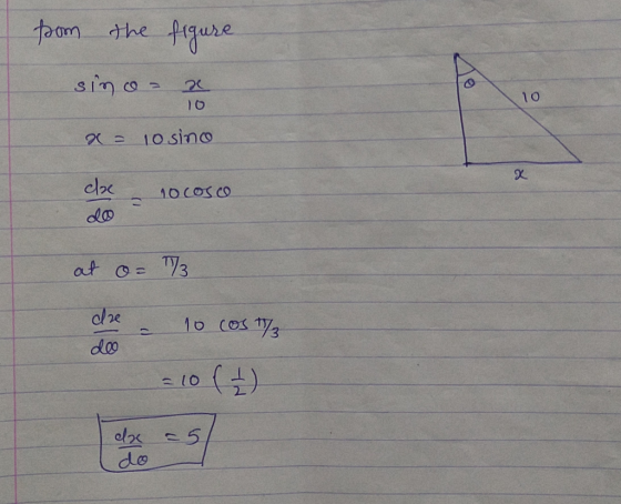 re from the since figure 2 10 10 x = lo sino de 10cosco 10 cose do at o = 73 de 10 cos 17 =10 (1)