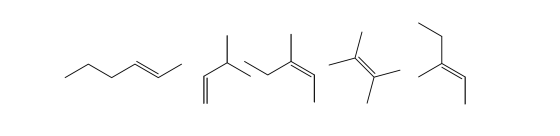 Draw a molecule that could eliminate to give each