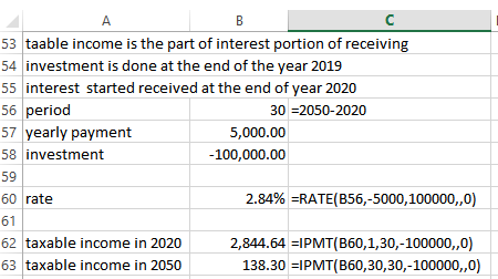 53 taable income is the part of interest portion of receiving 54 investment is done at the end of the year 2019 55 interest s