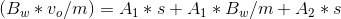 (BW *vo/m) = A1 * 5+ A1 * Bw/m + A2 *S
