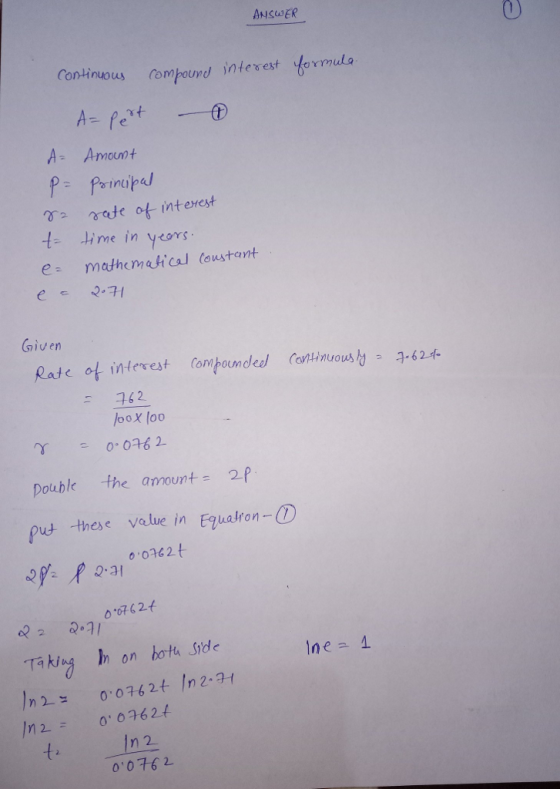 oninepus fom pound inlevest fovu A Amount p- foinapal T: nte at interest. t ime in yeors Given vate ot interest rampanded (on