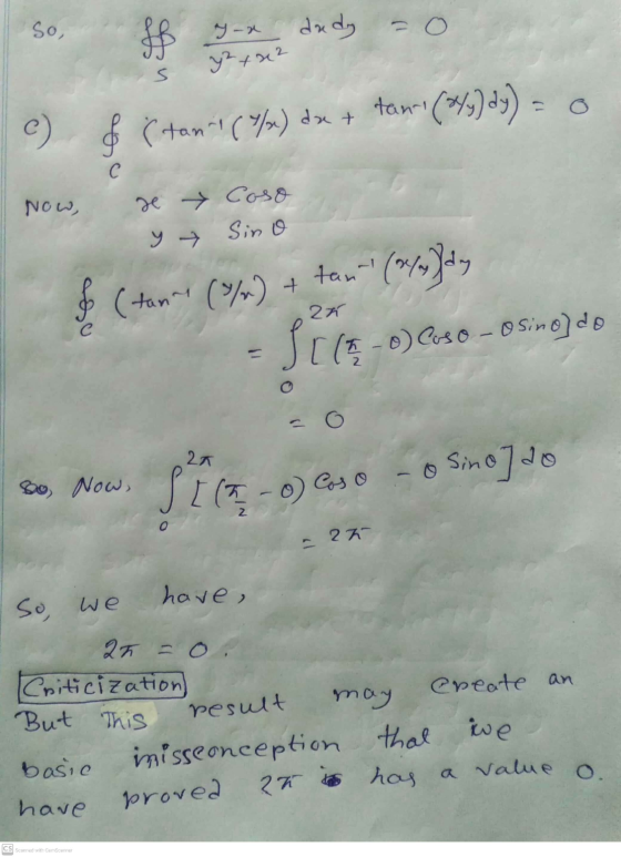 so, ff y-x dady y² +42 s tanrı (749) dy) = dat c ) & (tani (1/2) C Now, se Coso Sino y + (tan (/) tant (/p/dy S[(-o) Coso-o