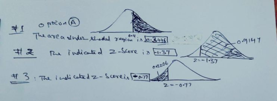 & option o The area under shaded region is 6.34461 The indicanti o 2-Score io F1.37 -0.9147 # 2 M A ob 2=-1037 0:2206 a # 3 :