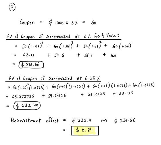 (3 ζωυροn I000 x 5 50 FV of Coupon f 3 so(1.06) + 50 (1.00) 50(1.0 50(1.06) 63.12 +53 59.5 + 56.1 $ 231.56 FV of Coupon :f >«