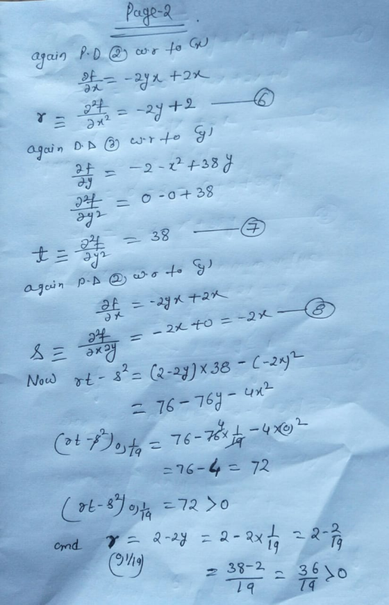 Page-2 . again P.D 2 war to Go It = -24x + 2x oso = -2y +2 - © again D.D @ warto Cyl. - 2 - x² +387 o-0738 to 34 = 38 - again