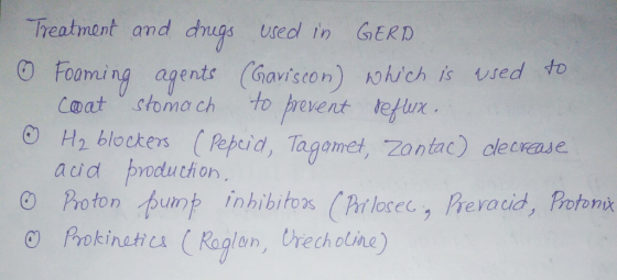 Treatment and dnugs ureol in GERD 0 Foaming agents (Gaviscon) hoh/chrs USed to Coat ustomach to pevent teux Ο H2 blockers (Pe