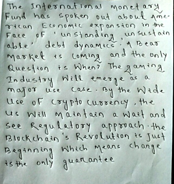 The Internation al monet ary Fund has s poken out about Ame E co nomi Rxp an s ion in the un sianding debt dynamtce Loming Qu