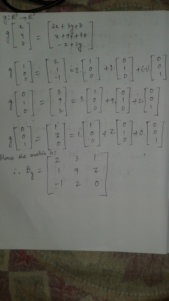 GR IRS 524+39+2 T a +94 +7Z 2-x+2y - - OO 1 3 9 7 107 +961 +2; 00- = 3.0 07 1. Oft Ho.. Hence the matrix is: 1 2 3 197 - 2 0