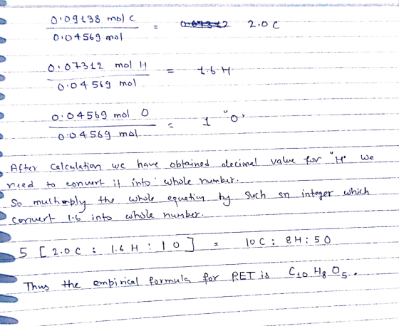 0:09438 molc 0104569 mol 0:07312 mol l = 76-H ..004519 moh. 0:04569 mol o ----------0-04569 mal- - S IO--- . After calculatio