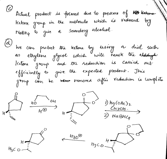 Actual prodrut İstKmed due to presnu in <ie group to rNa8Hq a diol such we Cam wthicd will ask tr euuntl to OH HO H30h 2 NaBH