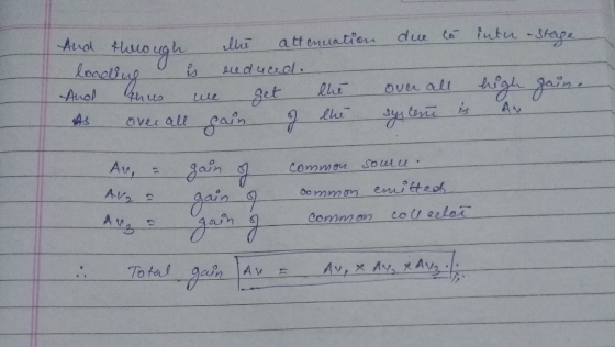 due to attenuation intu -stage alre is And then loneling seduced. And phus over all gain the get over all high gain ure Av th