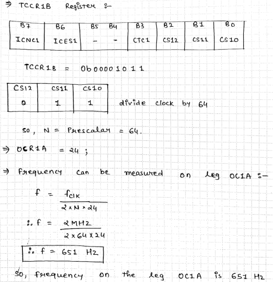 TCCRIB Register : BI B6 BS By B3 B2 BI Bo ICNCI ICES1 CTCL | 2512 CS1LCS 10 TCCRIB. á Ob 0.0.0.0 10 11 CS12 Csil colo divide
