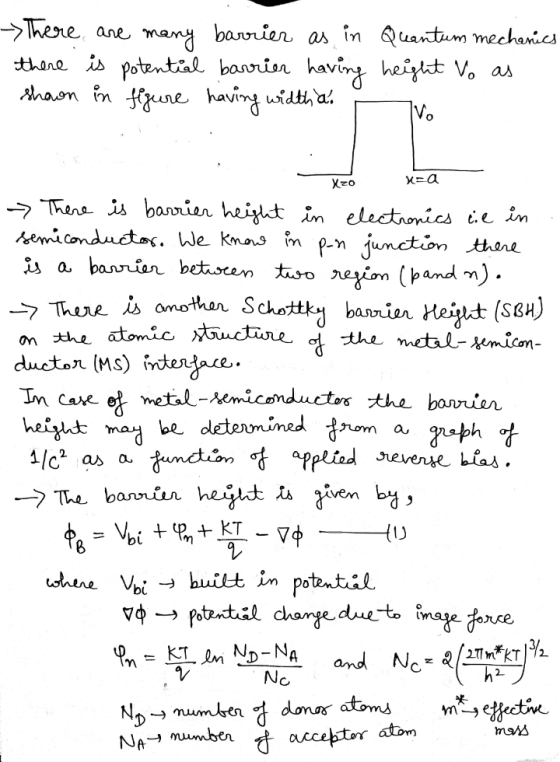 There are many barrier as in Quantum mechanics there is potential barrier having height to as shown in figure having width as