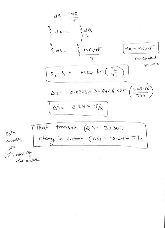 ds dQ T } do- j do 2 şds s Marat dů a Mcydt for Content volume Mer enc 52-5, 1,- T 11 as= 0.0323x3484.16xln / 328.86 300 osa