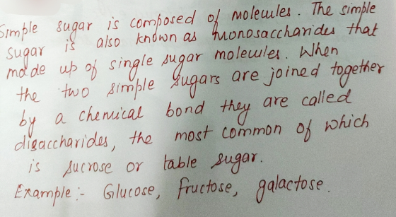 of molecules. The simple Simple sugar is composed caar is also known as Monosaccharides that made up of single sugar molecule