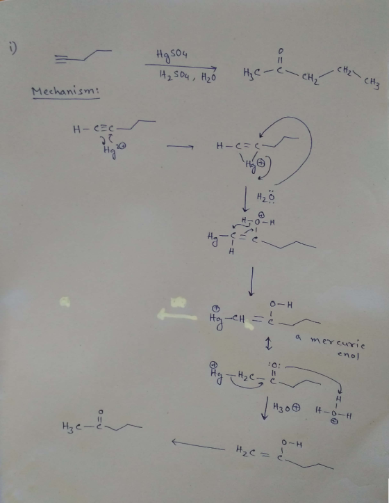 HgSO4 H₂SO4, H₂ H₃c-en CH₂ CH2 CH₂ Mechanism: Н - С=С 7 7 H-c=0 Ha a mercuric enol | 4300 4 Hein
