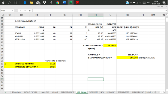 2 * = ENG 06-04 01-02-2020 24 HI35 - HC HO HE HE HG HH HI HI HK HL HM HN - BUSINESS ADVENTURE ECONOMY PROB (P1+D1-PO)/PO EXPE