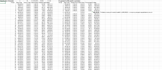 Amortizalion Schedule Psid Beainrina Amount Paid Interest Oved Principal paic Ending 450,214.5 The balane owing s the end cf