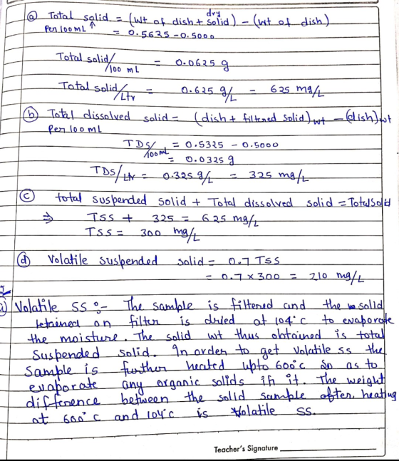@ Tatal sal dvy tSolid to dish) 56350.50oo Total solid 0.0615-g Tntal sol 0-635 /625 ma ー TAL dissolveLsolid Penloo ml (dishe