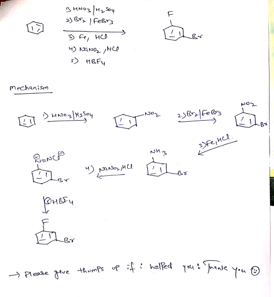 Soy 2) Boy I febry E 3) fe, HCO СК ч) до, но 5.) HBF4 mechanism P05. D HNO 3/H; Soy Joy 2)&=> | ecz S NH3 зе,н. QENCE от, ч)