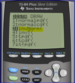TI-84 Pius Silver Edition TEXAS INSTRUMENTS DISTR DRAW 1: normalpdf 2: normalcdfc invNorma 4. iFT 5: tpdf 6:tcdf 7*X2 pdf STA