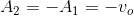 A2 = -A1 = -v.