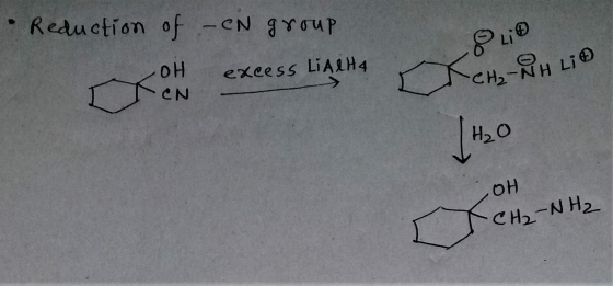 •Reduction of - CN group OH excess LiAlHA TCH WH LIO [H2O LOH I CH₂ -NH₂