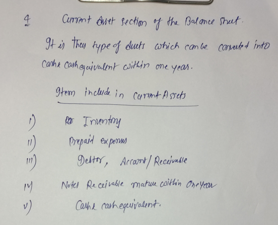 tu Current Awet section of the Balance sheet. It is they type of duets which can be converted into canhe cash ag cuivalent wi