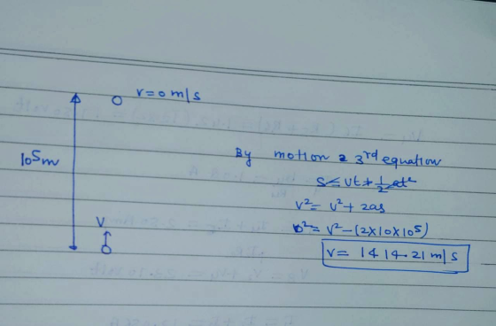 rzomis loom By motion a 3rd equation o Seuttate v² = u²+ zas 622 -(2xloxlos) Iv=141421ms