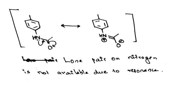 an HAN nitrogen tear Lone pair available due to is not resonance.