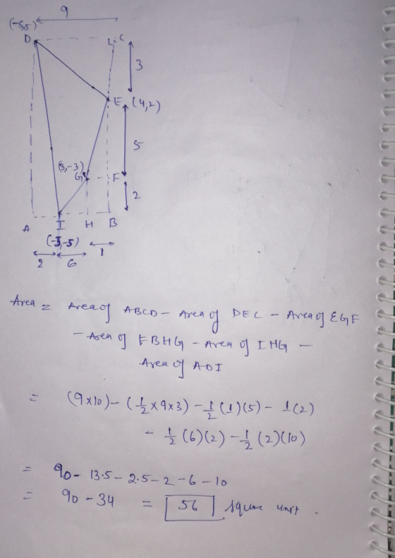 (s ) D. 400 - - - д тн в C-3-5) » Area a treaf ABCD - Area of DEL - Area of EGE - Asea of EBHG - Area of IHG - Area of ADI Р