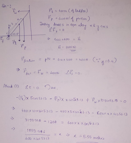 Fr = 600 (1 Person) 53 13 戌 rN 400N.Cooぬ:0.4 = g.ux (ooo -(K)× 5dos 53-13- 3179.946-1200 600X χ XOS5 3.13 1959 Gb bOD xCos 53-13