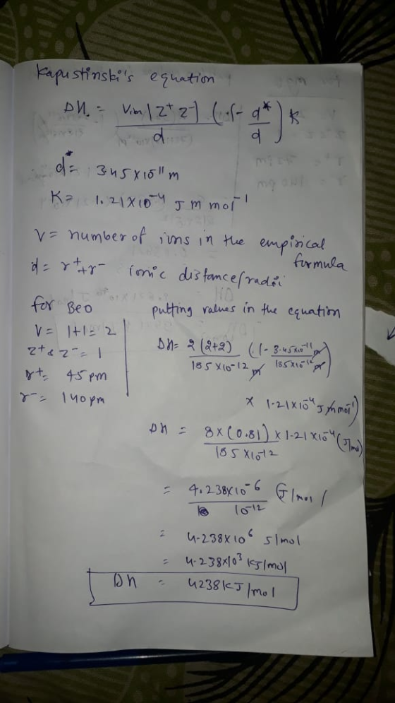 Kapustinskis equation D = Vim) 2+ 2) (uf- d = 345x18m К. І. хочут mor v= number of ims in the empisical id=rtir- formula s