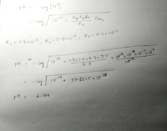 - -La 7 10 14 к, қ Peoz K, = -7x to 3. К., 2.5xo 4, Ka= 4.7 x to pH = leto 1, 10 ь x 1.7x 2.5 x 4.7x 3s 3, 4 14 10 + 20. S