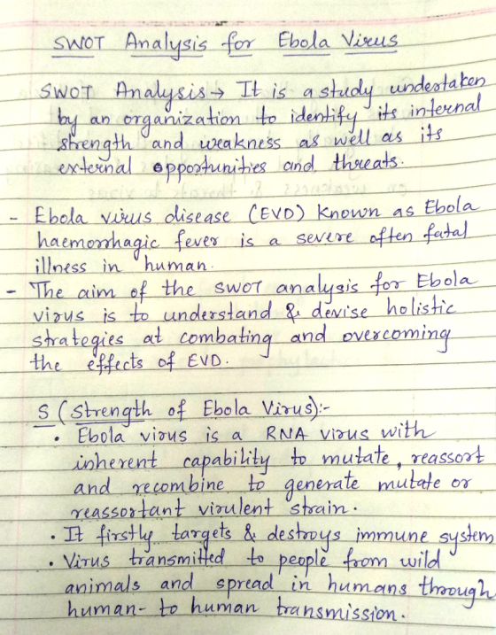 Analysis for Ebola Vixus SWOT nalysis by SwoT IL is a study undeataken rganization te identify ts indexnal shrenath and wakne