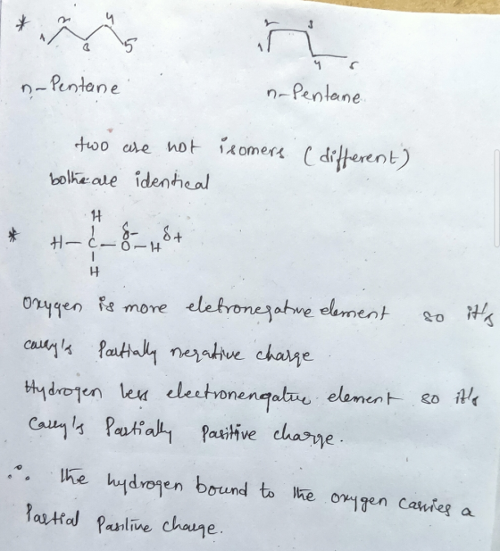 - Pentane nopentane. ( different) two are not isomers bother are identical H- 8-18+ 1 * H - C = 0- so its Oxygen is more ele