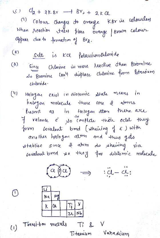 c de + 2k Br + Bro + 2 k ce (1) Colour changes to orange KBr is colourles When reaction takes place orange I Brown colour app