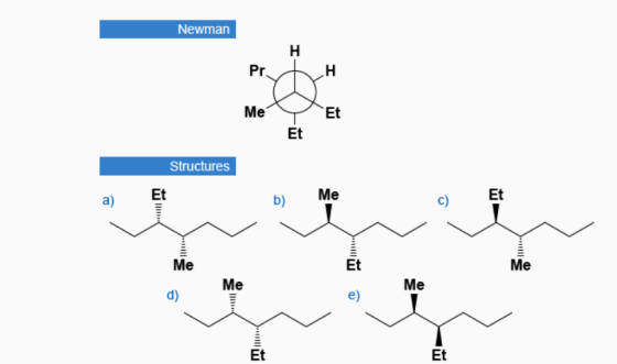 Newman PrstH Structures a) Et Me Me